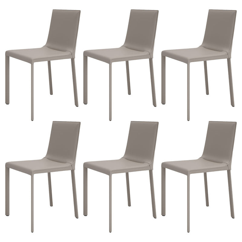Contemporary Style Kitchen Chairs Dining Armless Side Chairs with Metal Legs