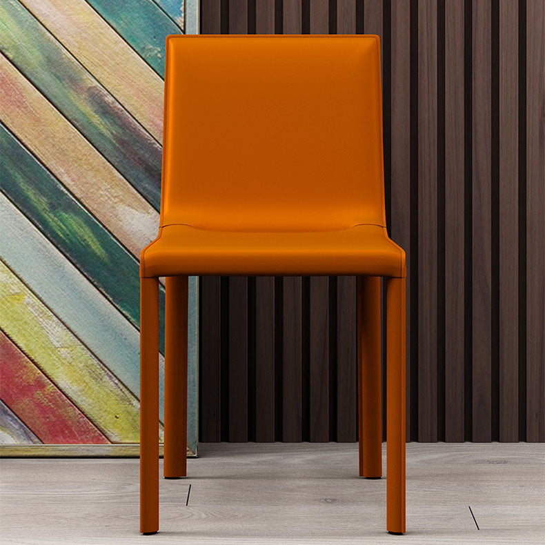 Contemporary Style Kitchen Chairs Dining Armless Side Chairs with Metal Legs