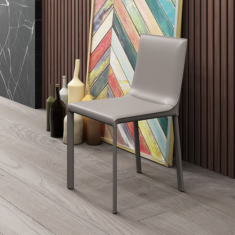 Contemporary Style Kitchen Chairs Dining Armless Side Chairs with Metal Legs