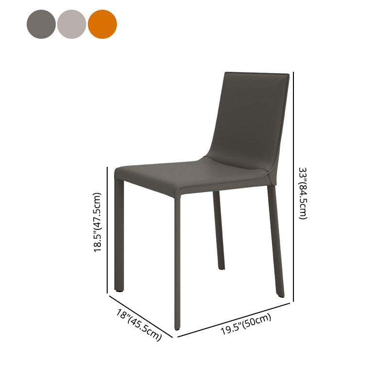 Contemporary Style Kitchen Chairs Dining Armless Side Chairs with Metal Legs