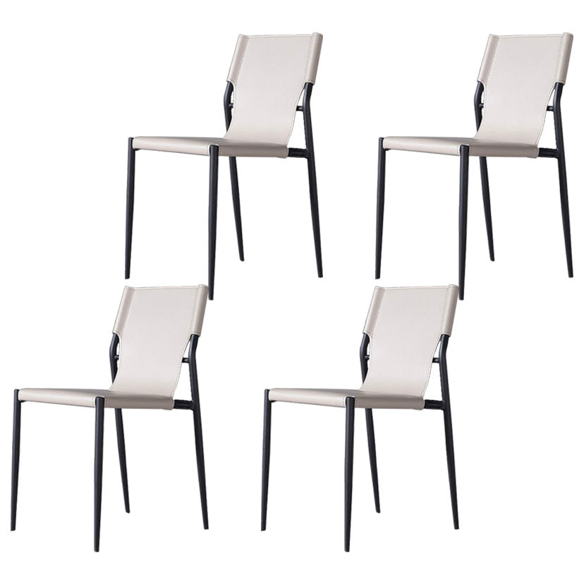Sillas de comedor estilo moderno Silla auxiliar de cocina sin brazos con patas de metal