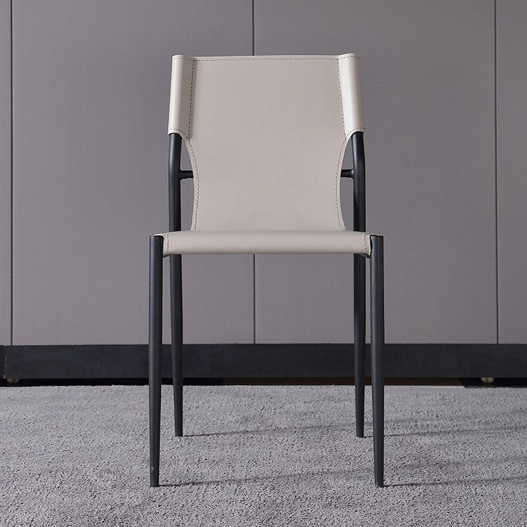 Sillas de comedor estilo moderno Silla auxiliar de cocina sin brazos con patas de metal