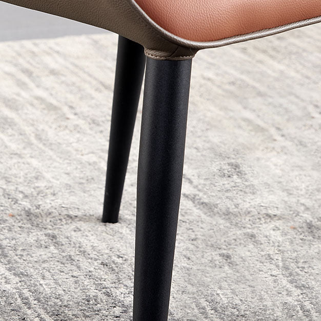Silla de comedor de metal contemporánea con respaldo para uso doméstico (juego de 2)