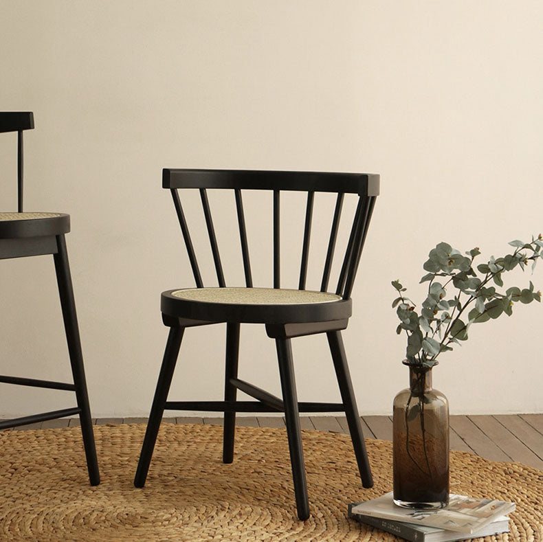 Sillas sin brazos de comedor de madera tradicional, silla lateral trasera Windsor para uso doméstico
