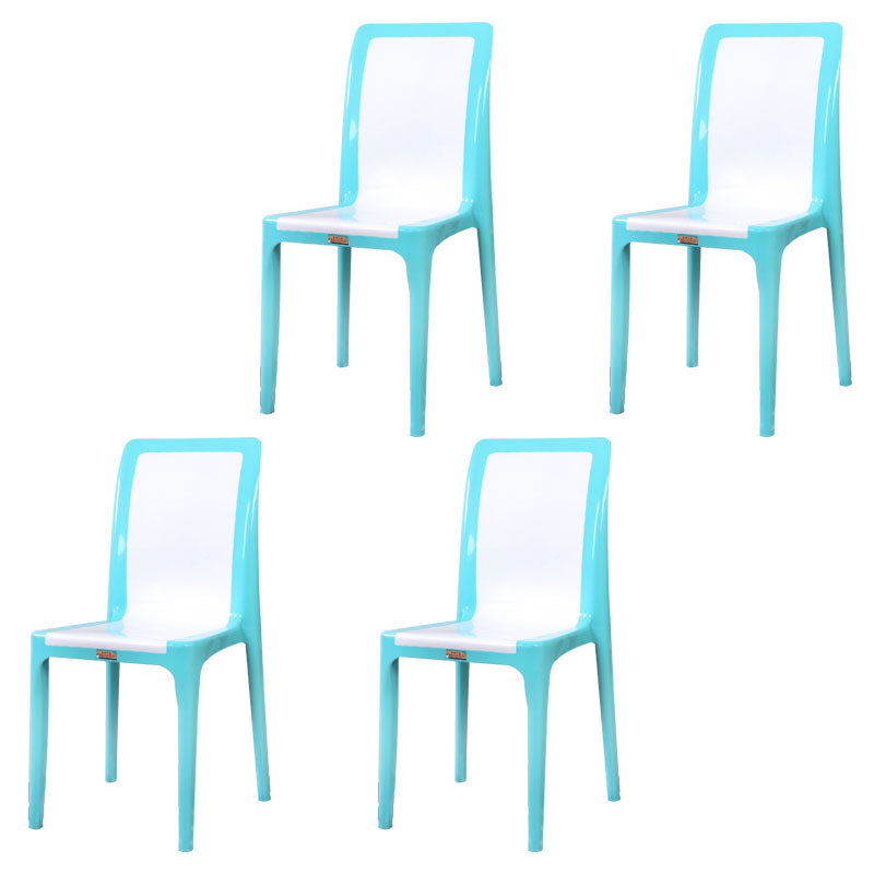 Contemporary Style Plastic Dining Chair Dining Armless Side Chair for Kitchen (Set of 4)