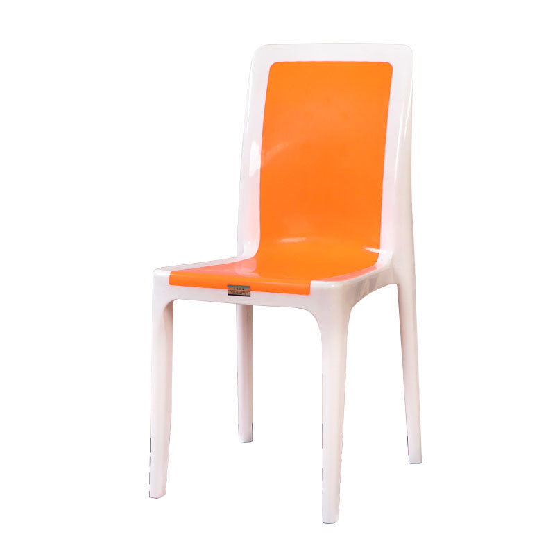 Silla de comedor de plástico de estilo moderno, silla auxiliar sin brazos para cocina (juego de 4)