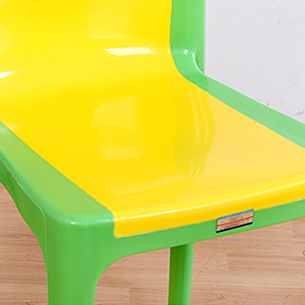 Silla de comedor de plástico de estilo moderno, silla auxiliar sin brazos para cocina (juego de 4)