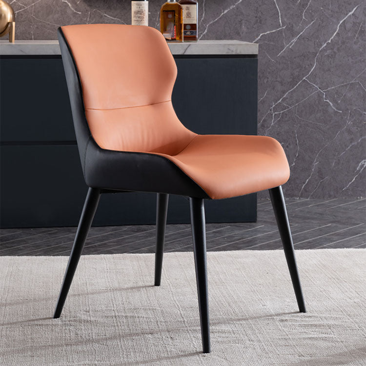 Sillas de comedor de cocina con brazo trasero de silla de metal de estilo moderno