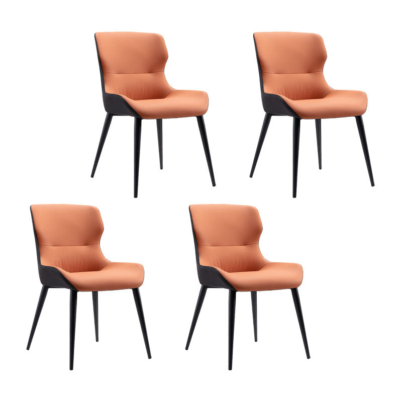 Sillas de comedor de cocina con brazo trasero de silla de metal de estilo moderno