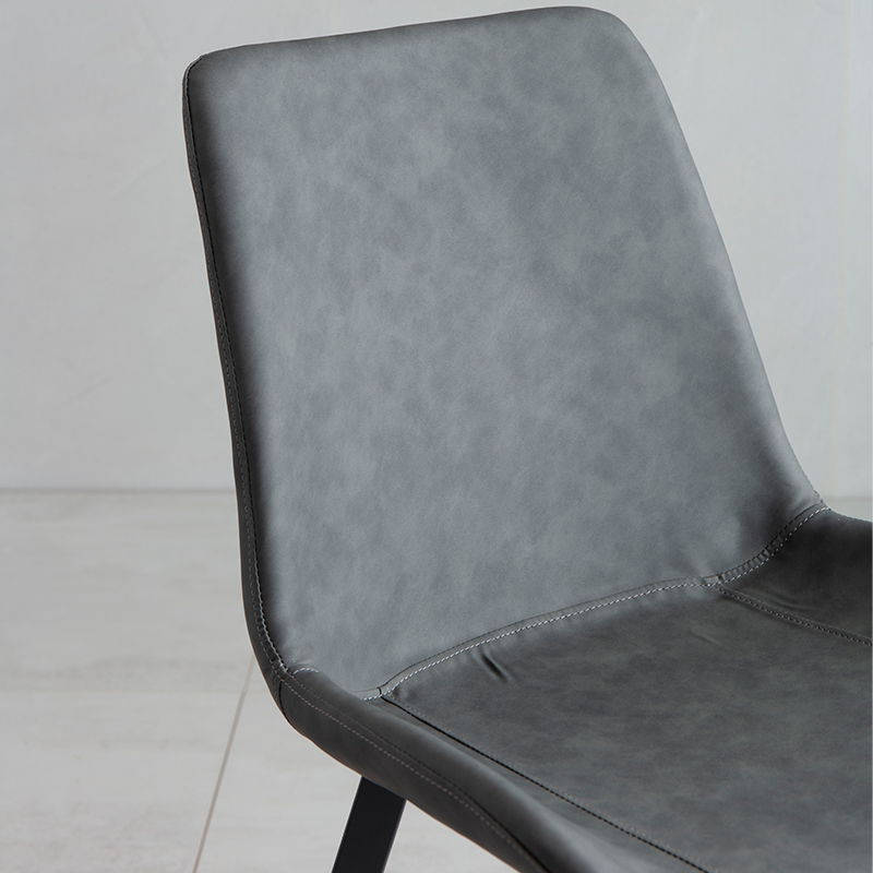 Sillas de comedor estilo moderno Silla individual sin brazos con patas de metal