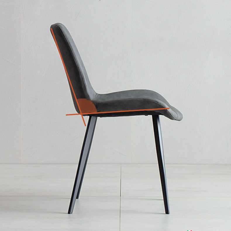 Sillas de comedor estilo moderno Silla individual sin brazos con patas de metal