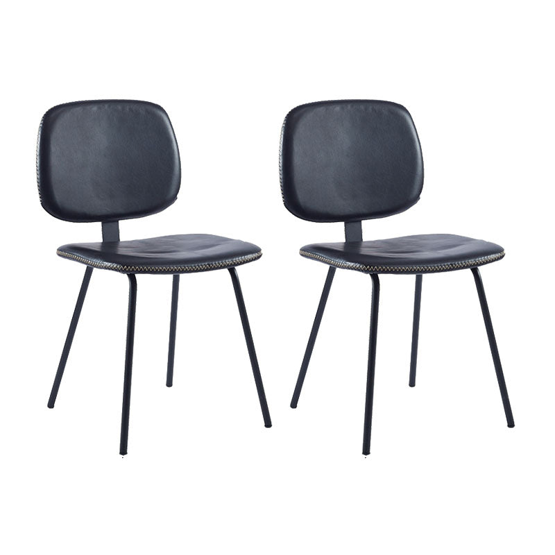 Silla de comedor de metal de estilo contemporáneo, acabado mate, silla lateral sin brazos para cocina