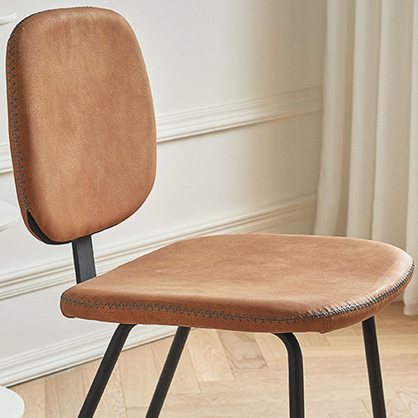 Silla de comedor de metal de estilo contemporáneo, acabado mate, silla lateral sin brazos para cocina
