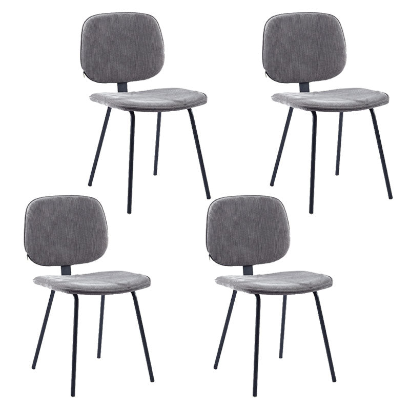 Silla de comedor de metal de estilo contemporáneo, acabado mate, silla lateral sin brazos para cocina