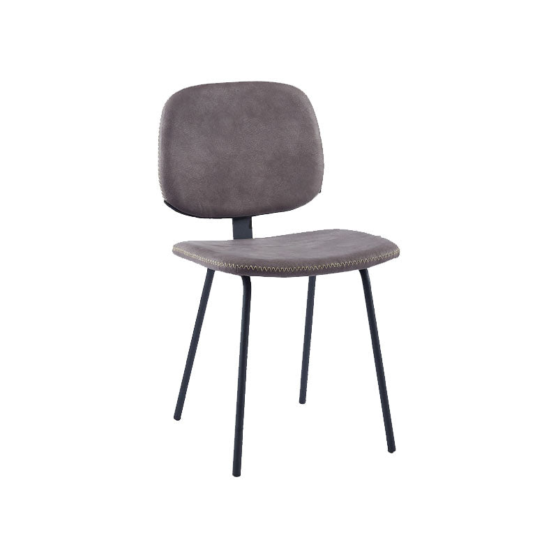 Silla de comedor de metal de estilo contemporáneo, acabado mate, silla lateral sin brazos para cocina