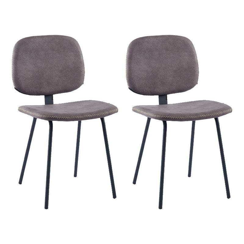 Silla de comedor de metal de estilo contemporáneo, acabado mate, silla lateral sin brazos para cocina