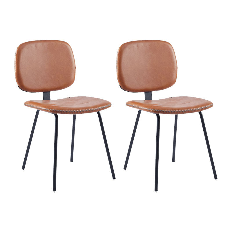 Silla de comedor de metal de estilo contemporáneo, acabado mate, silla lateral sin brazos para cocina