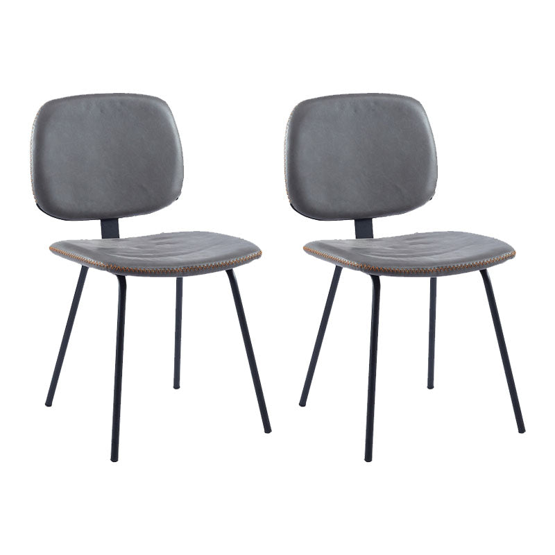 Silla de comedor de metal de estilo contemporáneo, acabado mate, silla lateral sin brazos para cocina