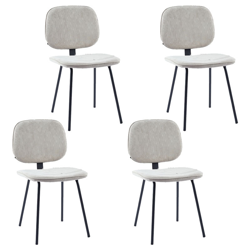 Silla de comedor de metal de estilo contemporáneo, acabado mate, silla lateral sin brazos para cocina