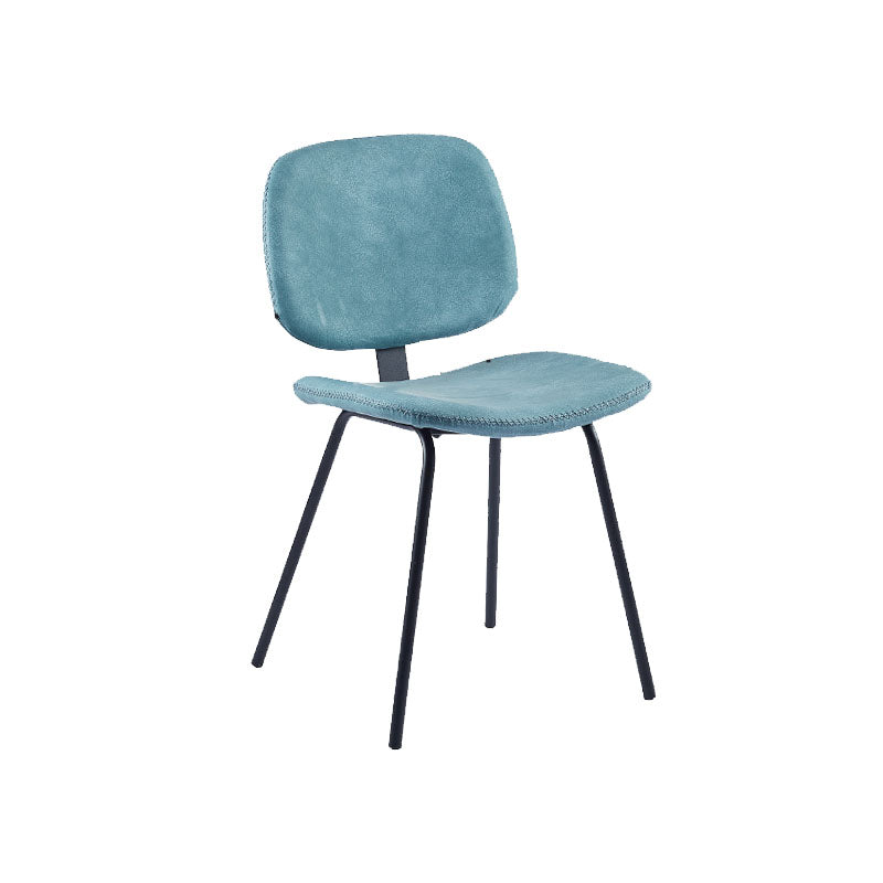 Silla de comedor de metal de estilo contemporáneo, acabado mate, silla lateral sin brazos para cocina