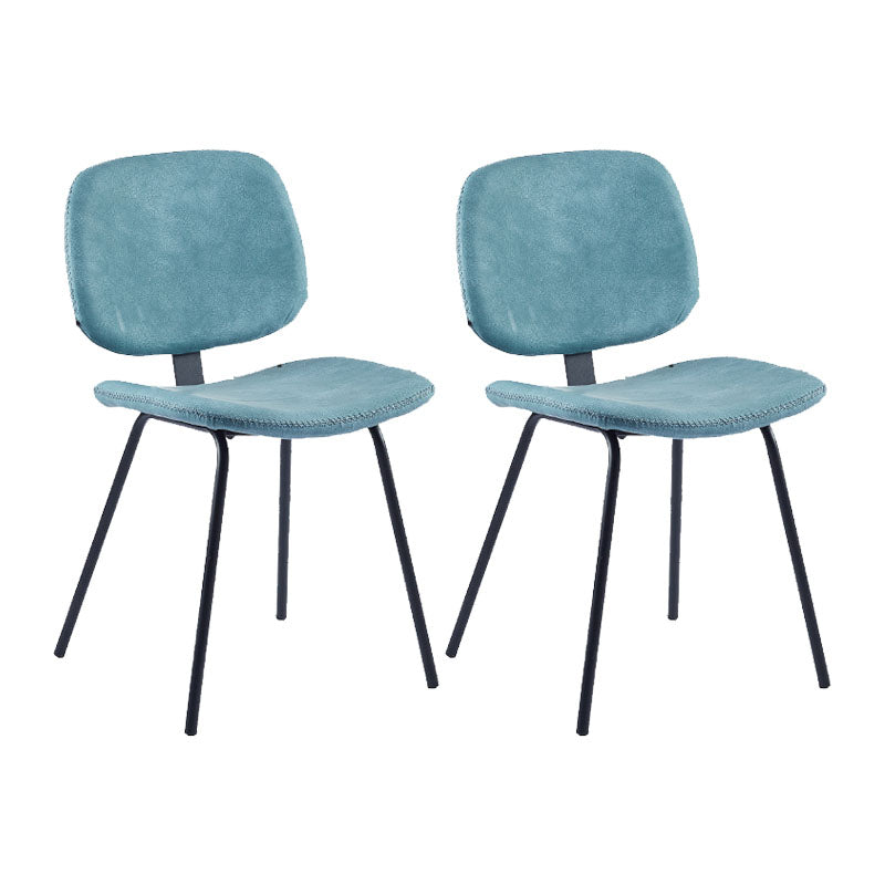 Silla de comedor de metal de estilo contemporáneo, acabado mate, silla lateral sin brazos para cocina