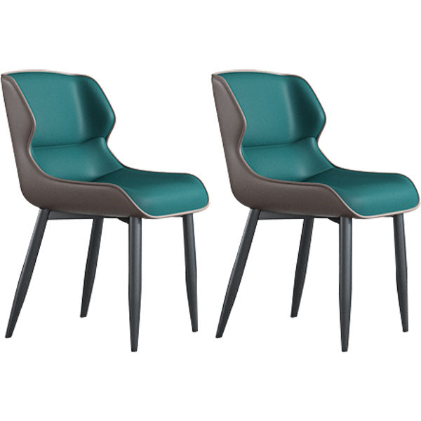 Chaise de salle à manger moderne au fini mat, chaises d'appoint en métal pour cuisine (Ensemble de 2)