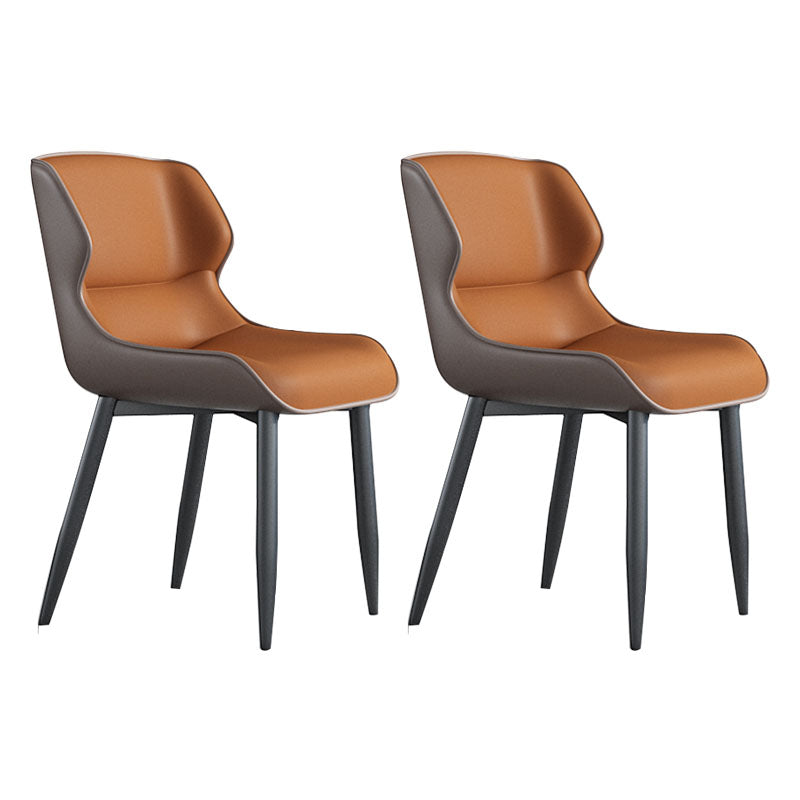 Chaise de salle à manger moderne au fini mat, chaises d'appoint en métal pour cuisine (Ensemble de 2)