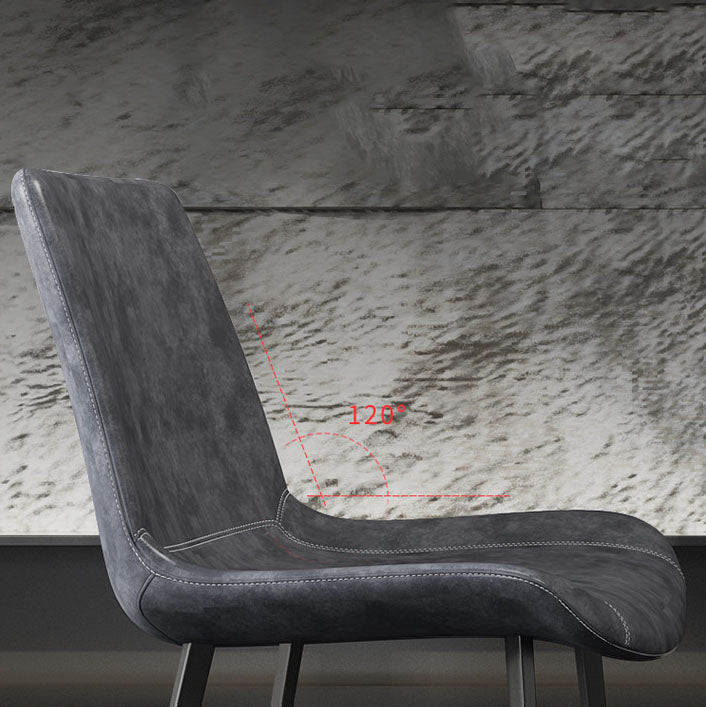 Silla auxiliar de cuero moderna para hotel, silla de comedor con respaldo sólido y acabado mate (juego de 2)