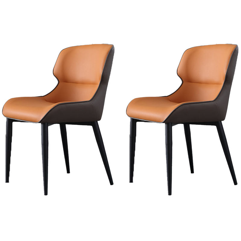 Chaises d'appoint de salle à manger en cuir de style industriel Fauteuils à oreilles (Ensemble de 2)