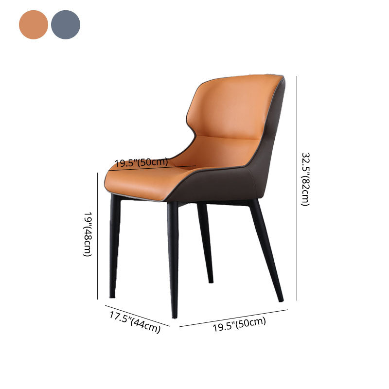 Sillas laterales de comedor de cuero de estilo industrial Sillones con brazos y respaldo (juego de 2)