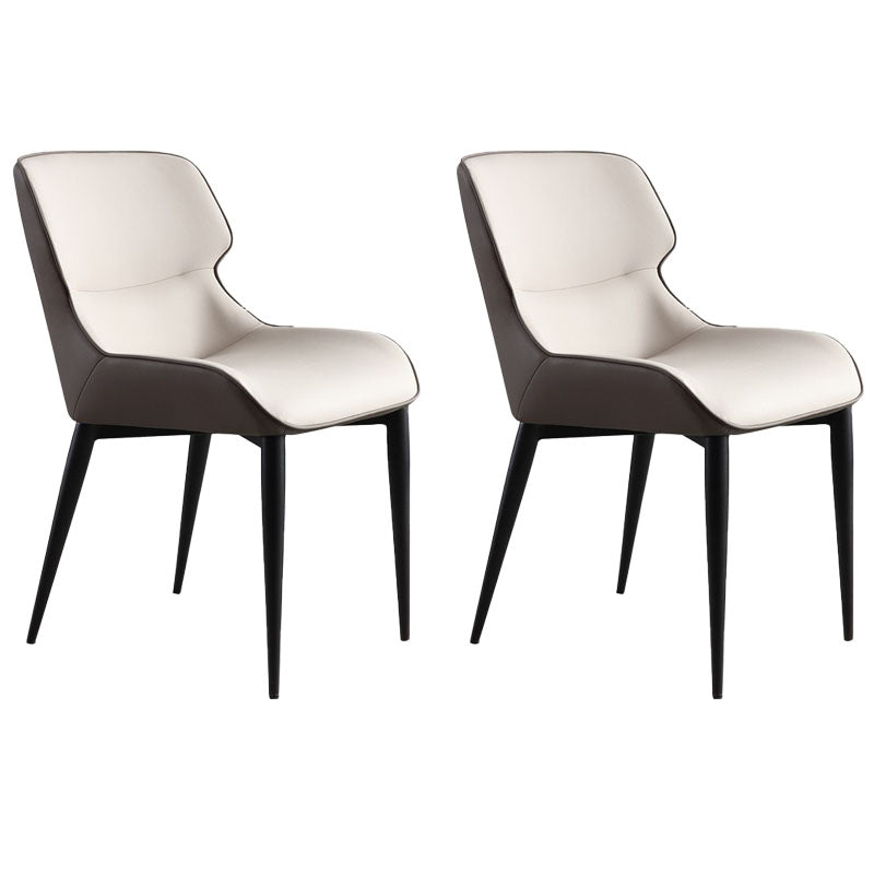 Chaises de salle à manger à accoudoirs à oreilles de conception moderne Chaises de salle à manger en cuir pour cuisine (Ensemble de 2)