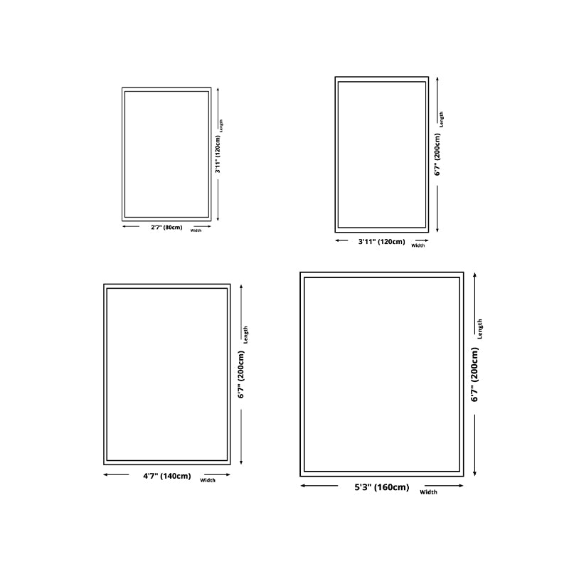 Dark Orange Color Block Rug Polyester Nordic Rug Washable Rug for Living Room