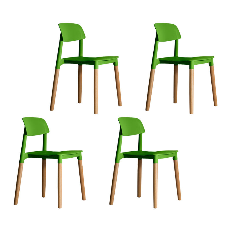Chaises de salle à manger contemporaines en bois Chaise d'appoint à dossier ouvert (Ensemble de 4)