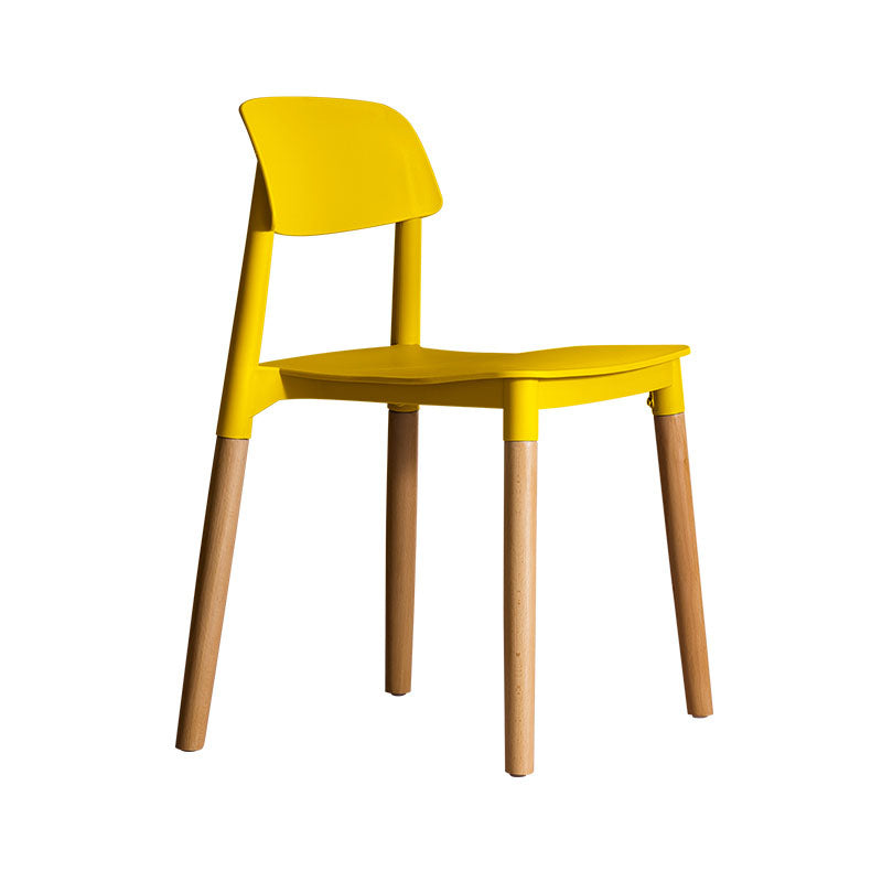 Sillas de comedor de madera contemporáneas con respaldo abierto (juego de 4)