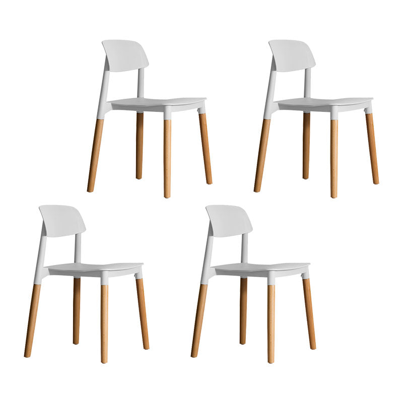 Chaises de salle à manger contemporaines en bois Chaise d'appoint à dossier ouvert (Ensemble de 4)