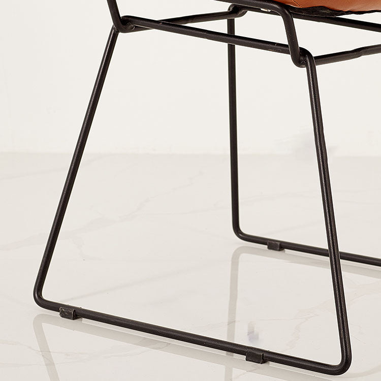 Silla de comedor de estilo moderno, silla auxiliar sin brazos con patas de metal para cocina (juego de 2)