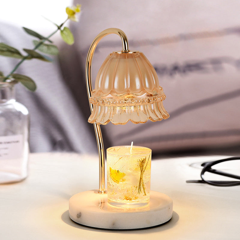 Lampada da tavolo d'oro Aromaterapia Lampada da scrivania di cera che scioglie per camera da letto (senza aromaterapia)