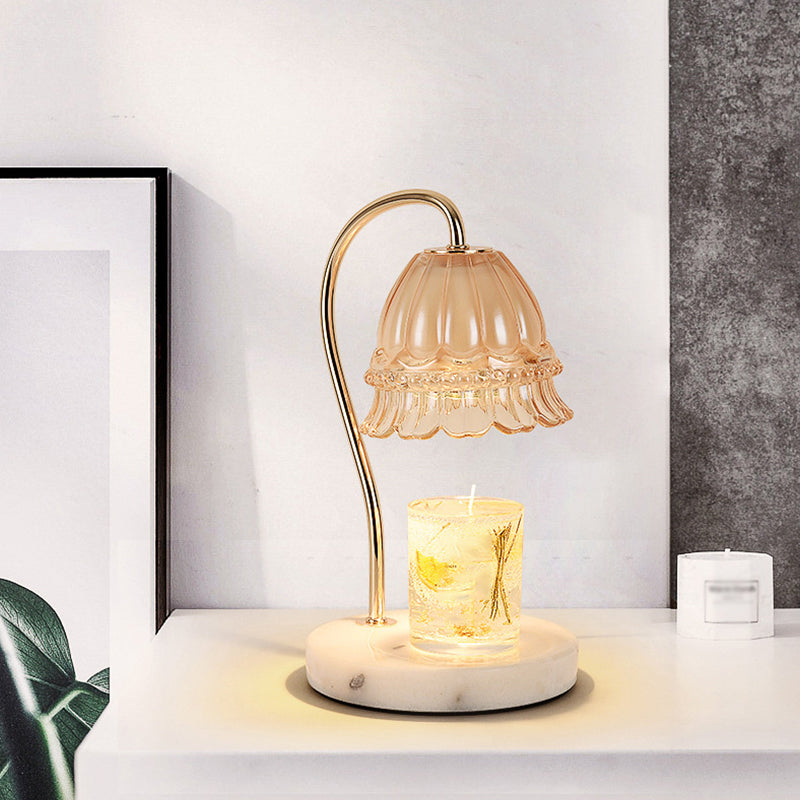 Gold Table Lamp Aromatherapy Melting Wax Desk Lamp for Bedroom (Without Aromatherapy)