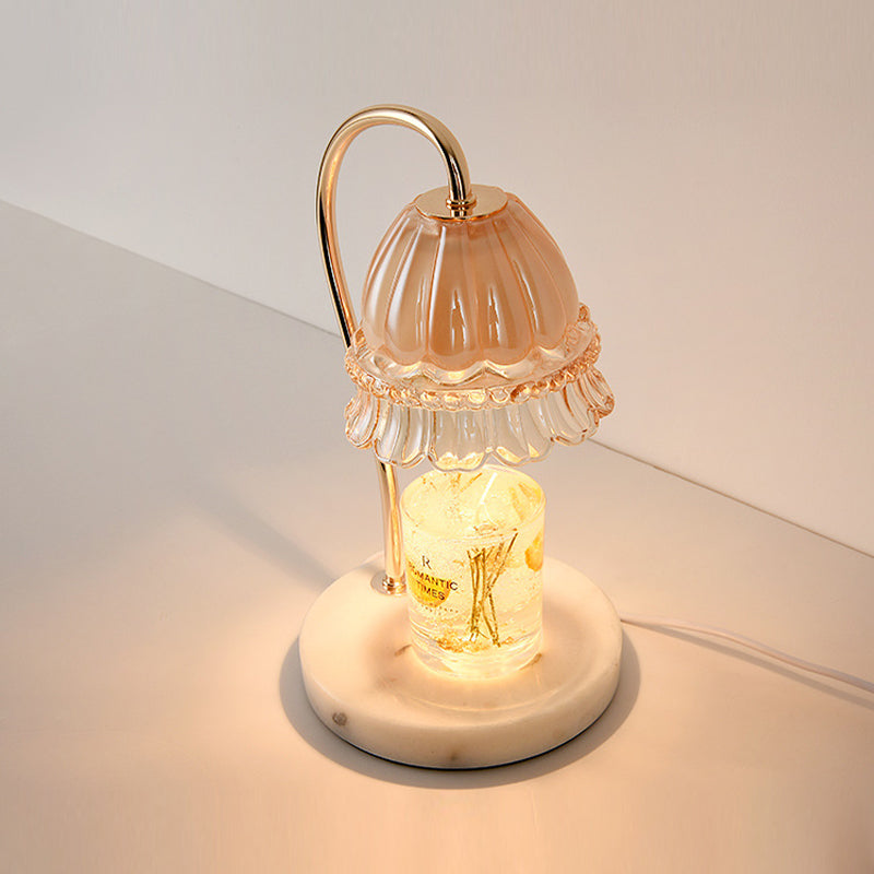 Lampada da tavolo d'oro Aromaterapia Lampada da scrivania di cera che scioglie per camera da letto (senza aromaterapia)