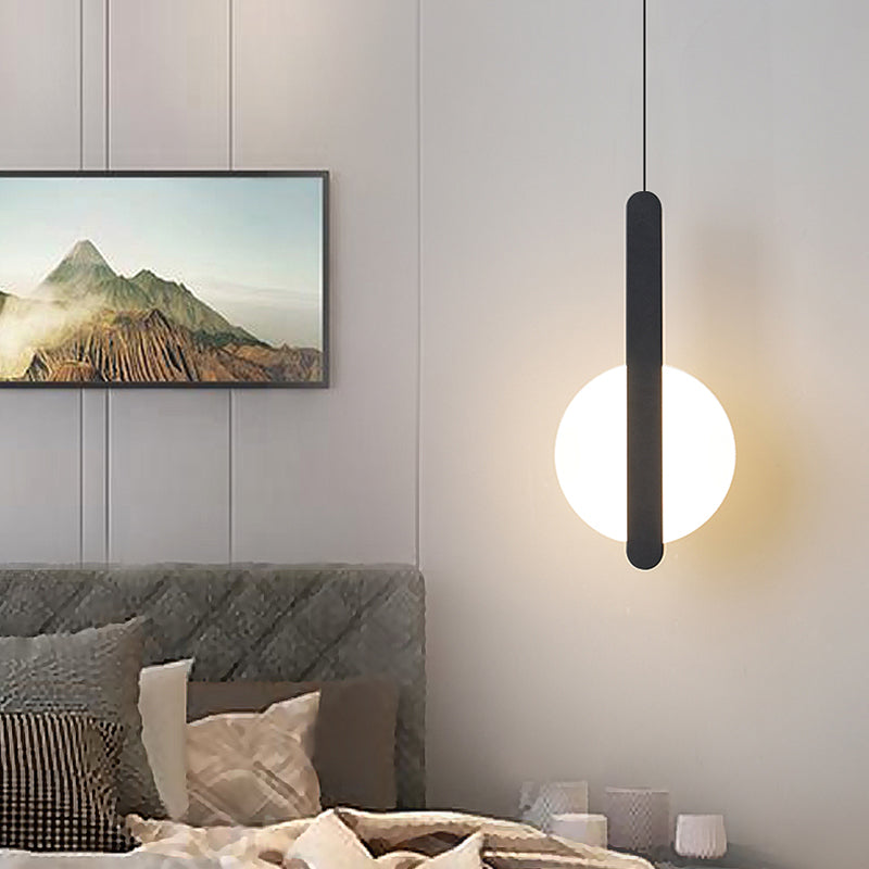 Luminaires suspendus noirs Light lampe à suspension à LED ronde moderne pour chambre à coucher