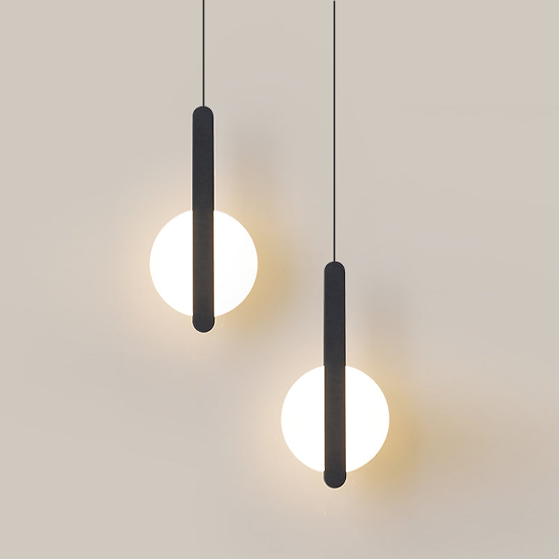 Black Hanging Light Fixtures Modern Round LED Suspension Lamp Light for Bedroom