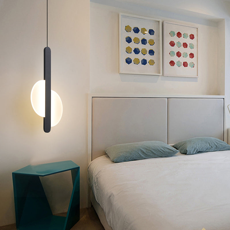 Luminaires suspendus noirs Light lampe à suspension à LED ronde moderne pour chambre à coucher