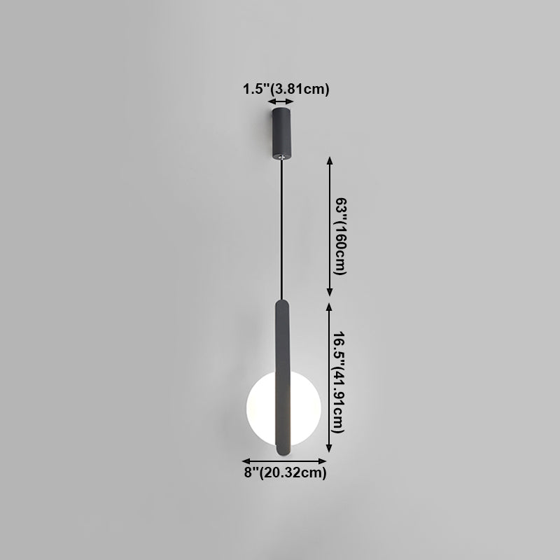 Luminaires suspendus noirs Light lampe à suspension à LED ronde moderne pour chambre à coucher