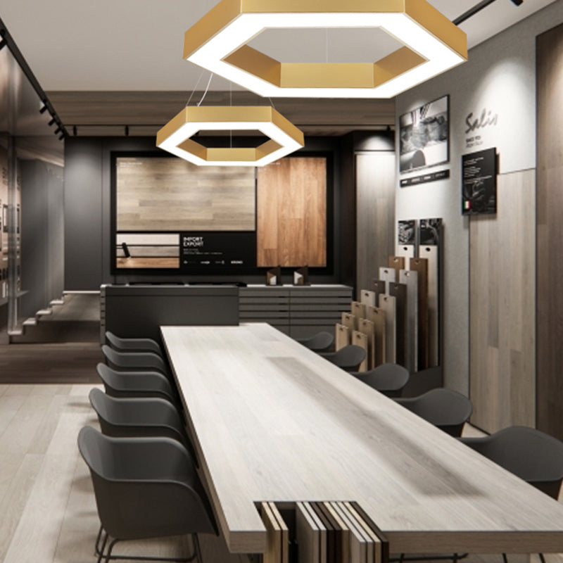 Lampes suspendues contemporaines en or luminaires d'éclairage pendentif en métal avec ombre acrylique