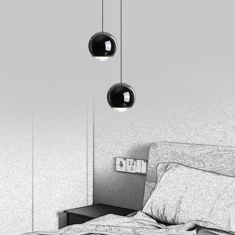 Black Hanging Light Fixtures Modern Globe LED Suspension Lamp Light for Bedroom