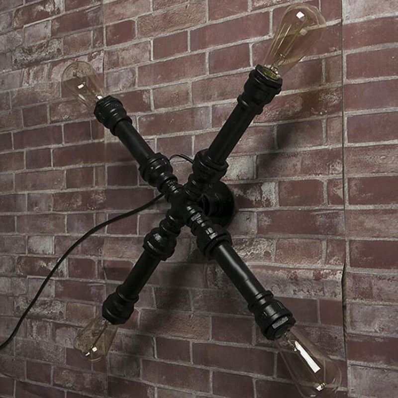 Illuminazione da parete murale in stile industriale illuminazione da parete in metallo in nero