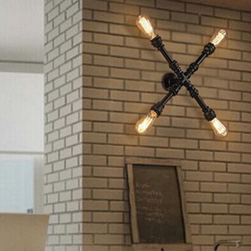 Illuminazione da parete murale in stile industriale illuminazione da parete in metallo in nero