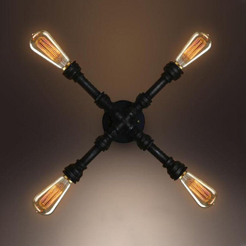 Illuminazione da parete murale in stile industriale illuminazione da parete in metallo in nero