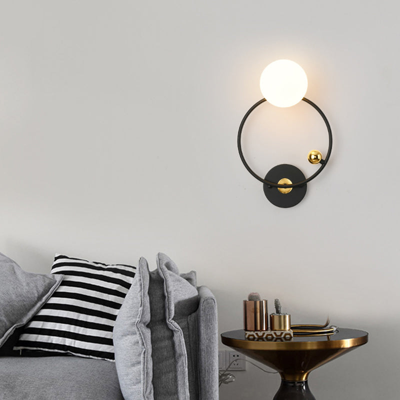 Luz de pared de noche después del minimalismo moderno de una cabeza iluminación de montaje de pared negro