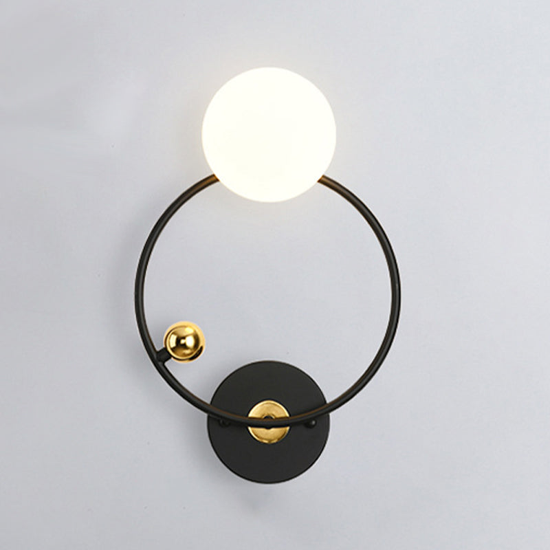 Luz de pared de noche después del minimalismo moderno de una cabeza iluminación de montaje de pared negro